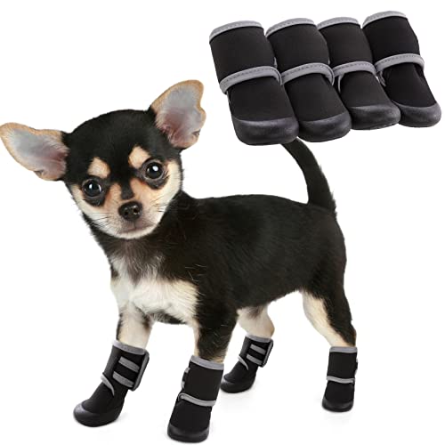 4 Stück Hundeschuhe Pfotenschutz, wasserdichte Anti-rutsch Hundest...