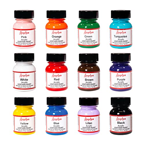 Angelus Leather Paint Set Of 12 1 Oz...