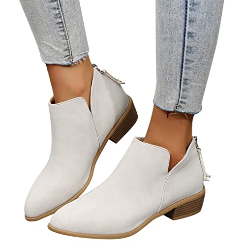 Godom Damen Stiefeletten Elegant Booties mit Niedrige Absätze Retr...