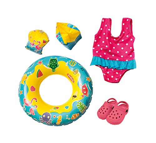 Heless 88 - Schwimm-Set für Puppen, Badeanzug, Clogs, Schwimmring ...