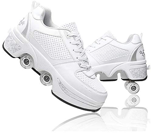 LDTXH Schuhe mit Rollen 2 in 1 Multifunktionale 4 Rad Schuhe mit Ro...