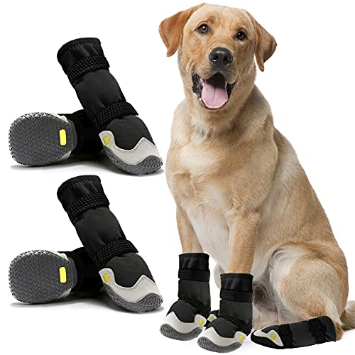 AQH Hundeschuhe, 4 Stück Atmungsaktive Stiefel für Hunde mit refl...