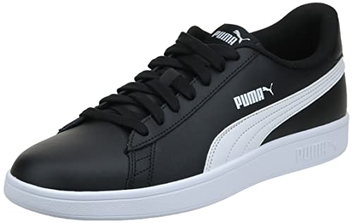 PUMA Unisex SMASH V2 L Low-Top Trainers, PUMA BLACK-PUMA WHITE, 43 ...