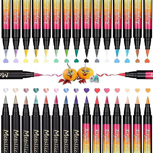 shirylzee Acrylstifte Marker Stifte,30 Farben Acrylstifte für Stei...