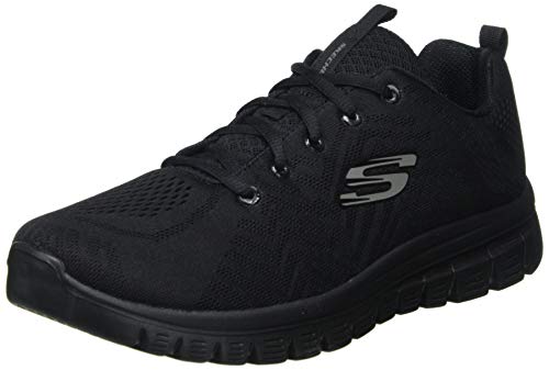 Skechers Damen Graceful Get Connected Sneaker,Black Mesh Trim, 40 E...