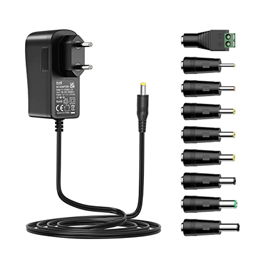 12V 1A Netzteil, Zolt Universal AC DC Netzteil Power Adapter mit 9 ...