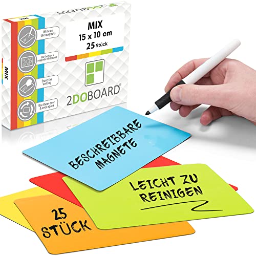 2DOBOARD Beschreibbare Magnete 15 x 10 cm für Kanban Board oder Sc...