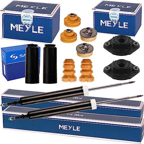 2x Meyle Stoßdämpfer + Domlager + Protection Kit hinten passend f...