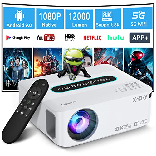 4K Support Beamer mit 5G WiFi und Bluetooth, XGODY X1 12000L Native...