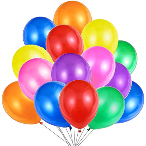 50 Mehrfarbige Luftballons Bunt Helium, Ballon Bunte Latex 36 cm Pa...