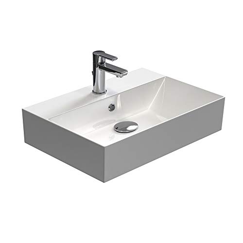 Aqua Bagno | Eckiges Design Handwaschbecken, hochwertige Keramik, m...