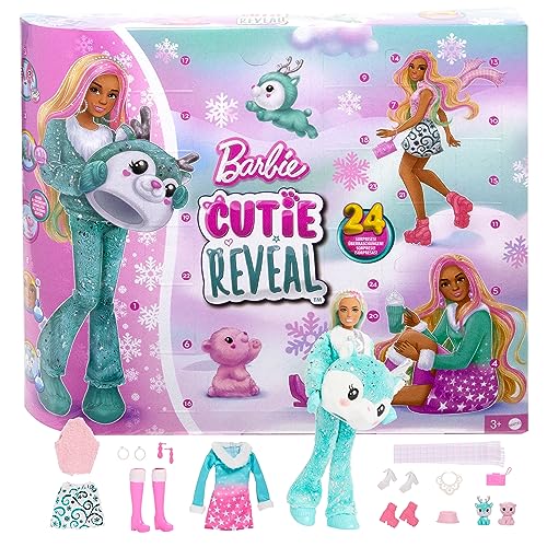 BARBIE Barbie Cutie Reveal Adventskalender - 24 Überraschungen, Pu...