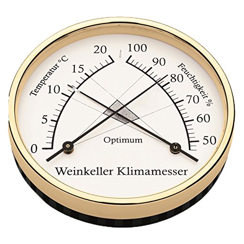 Barigo Weinkeller Klimamesser Ø 10cm, Material:Messing. poliert...