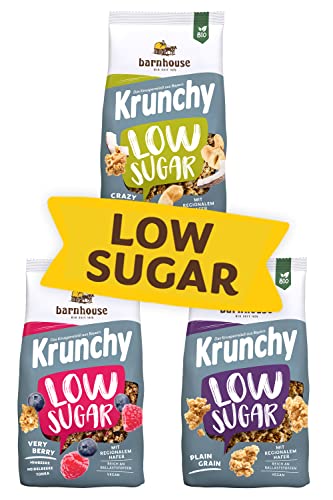 Barnhouse Krunchy Kennenlernpaket Low Sugar, zuckerarmes Bio Hafer-...