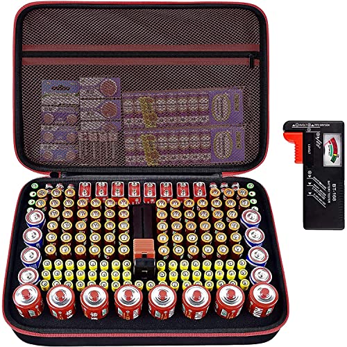 Batterie Aufbewahrungsbox Batteriebox mit Tester - 162+ Batterien V...