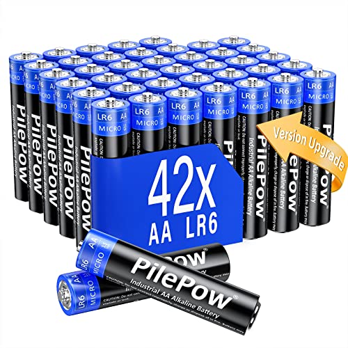 Batterien AA, 42 Stück Industrie Batterie 1,5V LR6, [Upgrade-Versi...