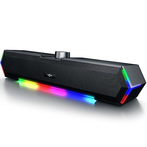 Bazivve V30 PC Lautsprecher, RGB Soundbar Gaming Lautsprecher, USB ...