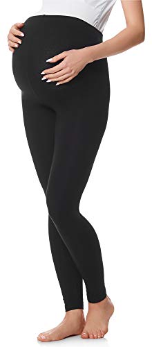 Be Mammy Lange Umstandsleggings aus Baumwolle BE20-230 (Schwarz, L)...