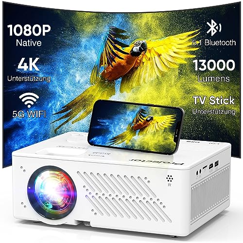 Beamer, Native 1080P 5G WIFI Bluetooth Beamer,350 ANSI 4K unterstü...