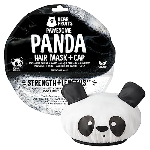 Bear Fruits Bambus Stärke + Länge Haarmaske mit Panda-Haube, 20 m...