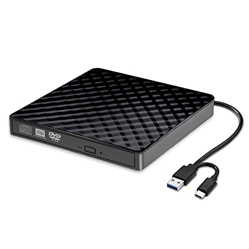 BENEWY Externes DVD CD Laufwerk, USB 3.0 & Type-C Tragbar + -RW Bre...