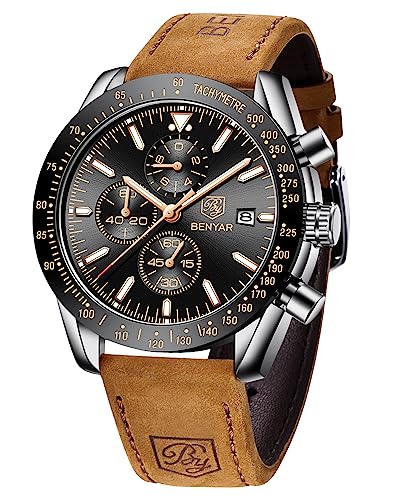 BENYAR Uhren Herren Analog Quarz Chronograph Herrenuhren Wasserdich...