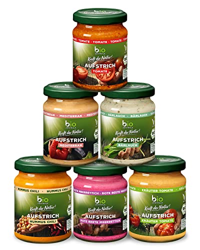 biozentrale Brotaufstriche Bestseller-Box | 6 x 125 g | vegan & lak...