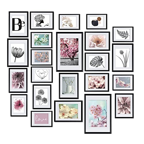 bomoe 24er Bilderrahmen Set Blossom – 10x 10x15 cm, 8x 13x18 cm, ...