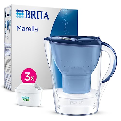 BRITA Wasserfilter-Kanne Marella blau (2,4l) inkl. 3x MAXTRA PRO Al...