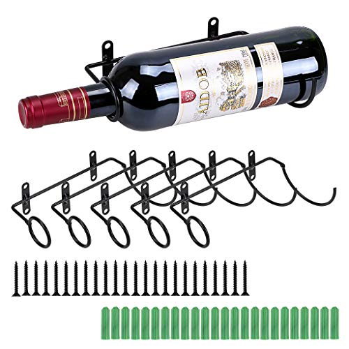 BSTKEY Weinflaschenhalter zur Wandmontage, Eisen, für Rotwein, Get...