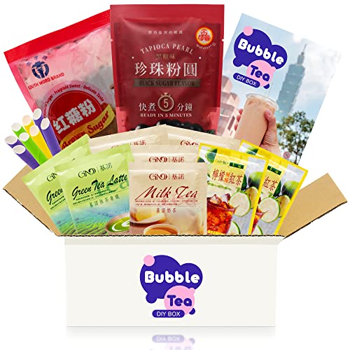 Bubble Tea DIY Set - 19-teiliges Boba Tee Starter Kit mit Zutaten a...