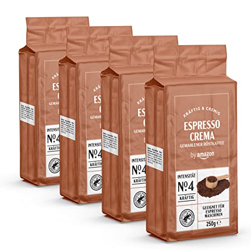 by Amazon Gemahlener Kaffee Espresso Crema, Granulat, 1 kg, ( 4 Pac...