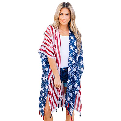 Caige Frauen-Badeanzug, der amerikanische Flagge-Druck-Strand-Bikin...