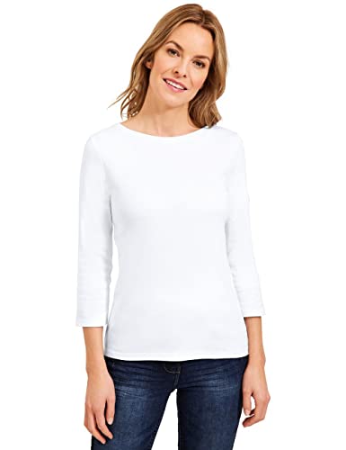 Cecil Damen Basic Boatneck T-Shirt, White, M...