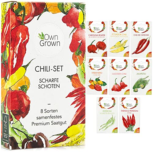 Chili Samen Set: 8 Sorten Chilisamen für Garten und Balkon – Pre...