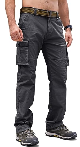 Cindeyar Cargohose Herren Relaxed Fit Baumwolle Wanderhose Herren C...