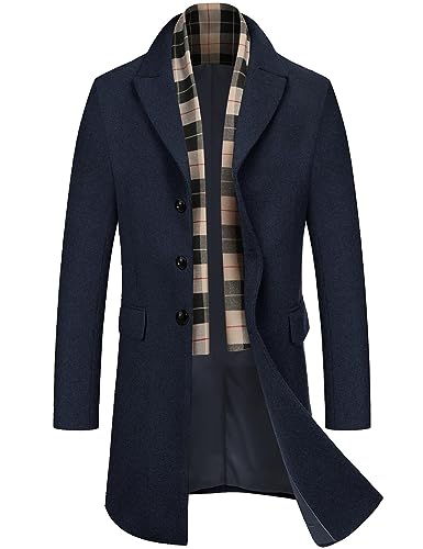 COOFANDY Herren Mantel Business Wollmantel Trenchcoat Lässige Wind...