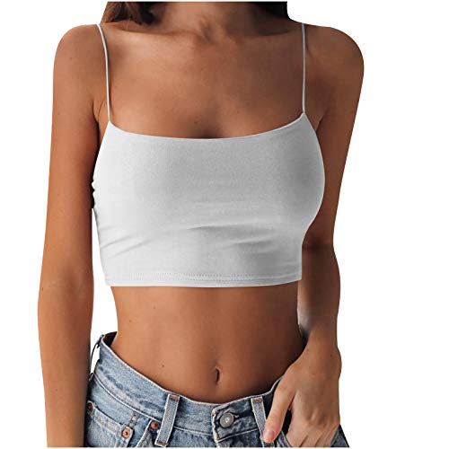 Crop Tops Damen Bauchfrei Y2K Oberteil Spaghetti Cropped Blusetops ...