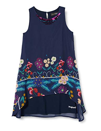 Desigual Mädchen Vest_Juárez Kleid, Blau (Navy 5000), 104 (Herste...