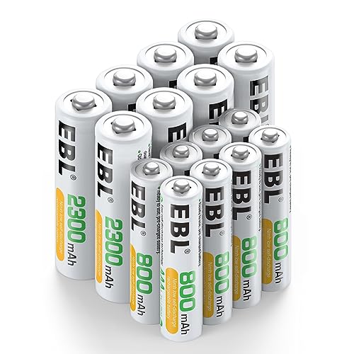 EBL AA und AAA Akku Set - 16 Stück, wiederaufladbare Batterien AA ...