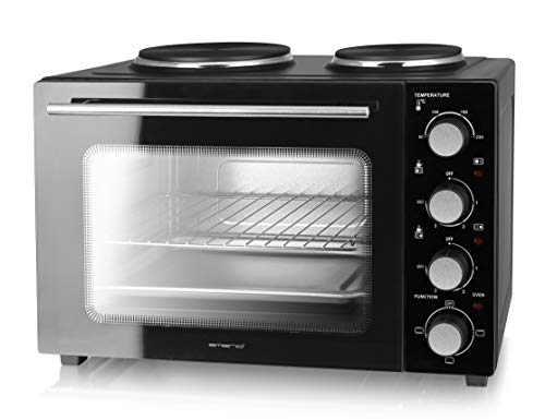 Emerio Multi Backofen mit 2 Kochplatten, 3200 Watt, Pizzaofen, Camp...