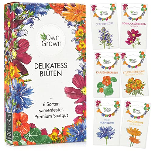 Essbare Blumen Samen Set : Delikatess Blüten Blumensamen Set mit 6...