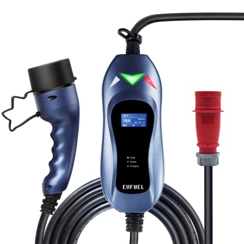 EVFUEL Typ 2 Tragbares EV-Ladegerät 11KW CEE 3 Phasig 380V 16A 5M ...