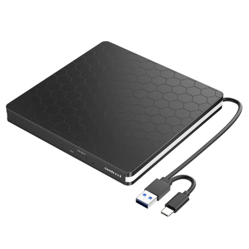 External DVD Drive, Amicool USB 3.0 Type-C CD DVD + -RW Optical Dri...