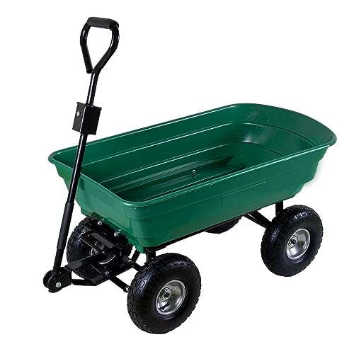 Gartenwagen mit Kippfunktion 75 Liter Kunststoffwanne Handwagen Kip...