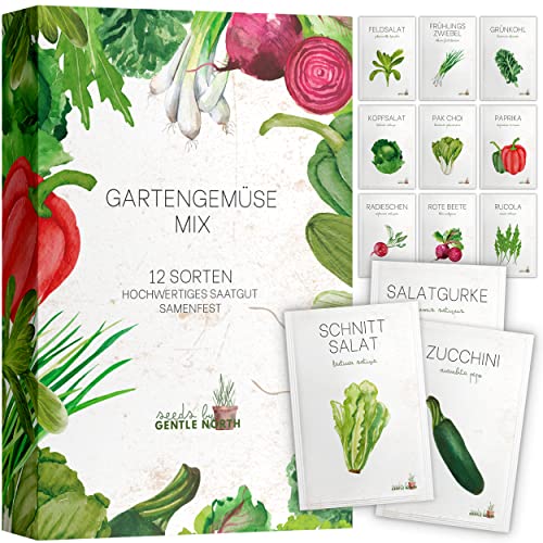 Gemüse Samen Set - 12 Gemüsesamen Sorten in Samentütchen für di...