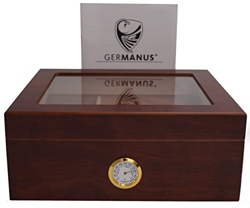 GERMANUS Humidor Classic Desk, Braun für ca. 50 Zigarren...