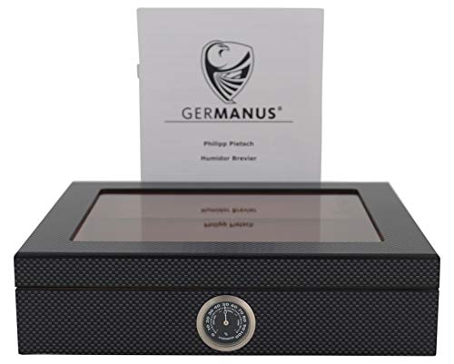 GERMANUS Humidor Mensalla für 30 Zigarren, Carbon...