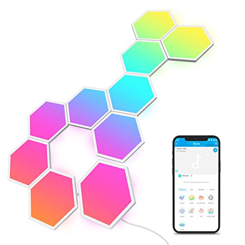 Govee Glide Hexa LED Panels, 10 RGBIC Smart Wandleuchte Innen funkt...