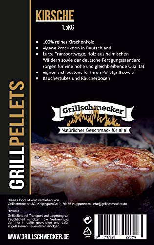 Grillschmecker Grillpellets Kirsche 15 kg - Holzpellets aus Kirschh...